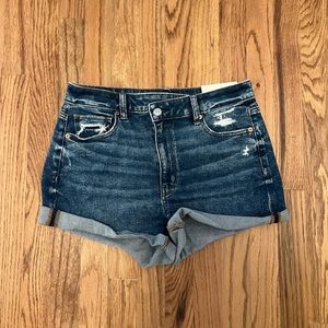 NWT AE Stretch Crossover Denim Mom Jeans